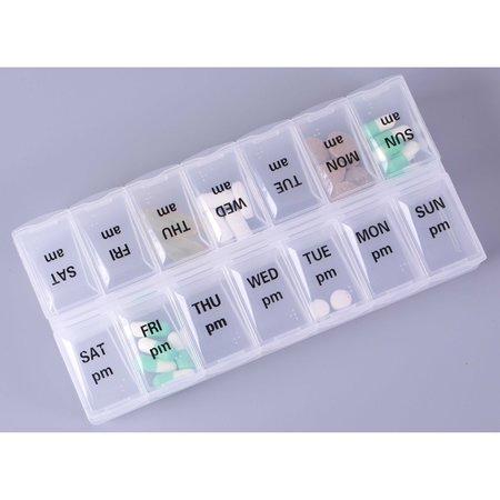 Basicwise Twice Daily Clear Plastic Pill Organizer QI003402